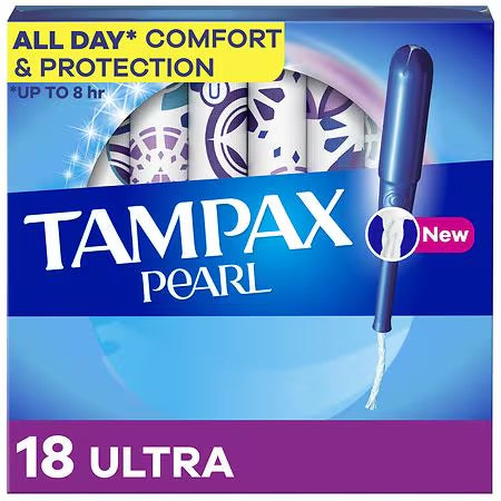 Tampax Pearl Tampons, with LeakGuard Braid No Scent, Ultra Absorbency, 18.0 ea