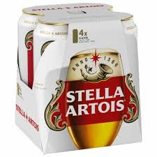 Stella Artois Premium Lager Beer 4pk cans