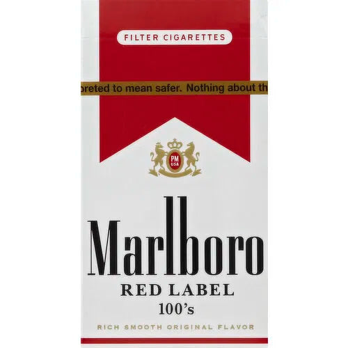 Marlboro Cigarettes, Filter, Red Label, 100's - 20 Each