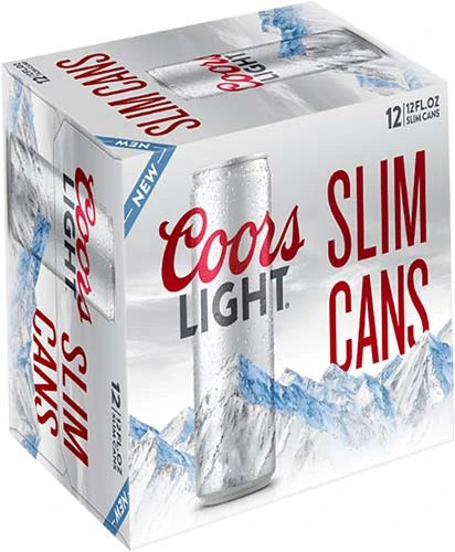 COORS LIGHT 12 OZ 12pk Slim Cans