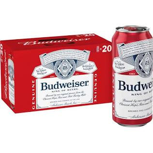 Budweiser American Style Lager 20 pack/16 oz cans