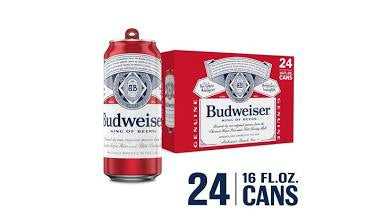 Budweiser American Style Lager 24 pack/16 oz cans