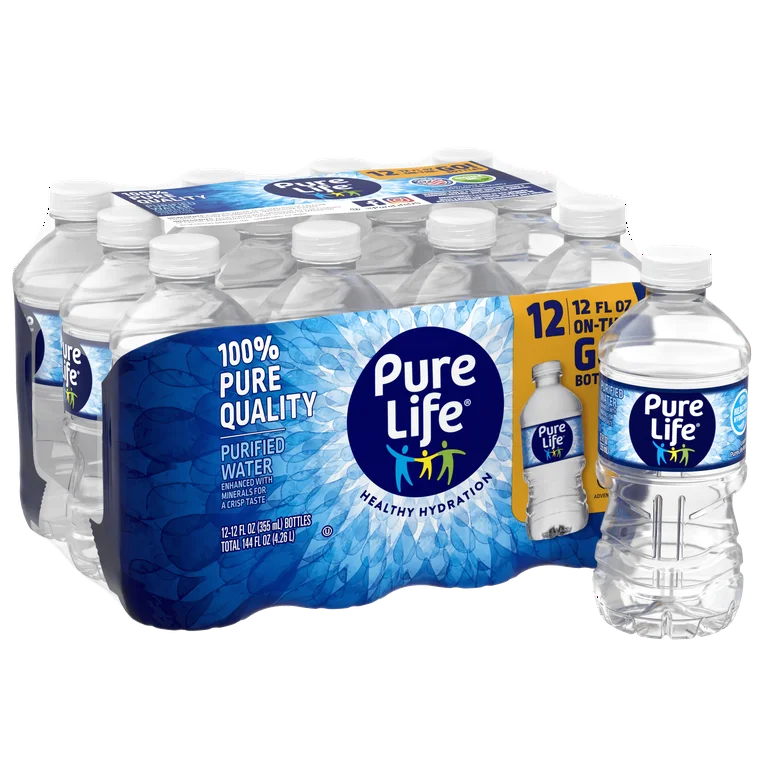 Pure Life Purified Water 12 fl oz, 12 Pack Plastic Bottles