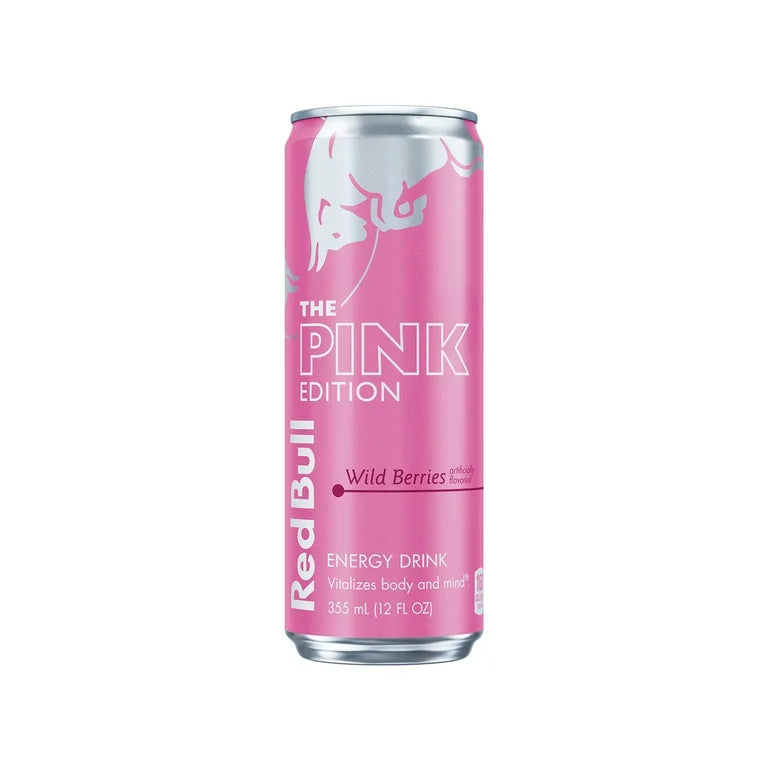 Red Bull Pink Edition Energy Drink, Wild Berries, 12 fl. oz. Can, 114mg Caffeine, Taurine